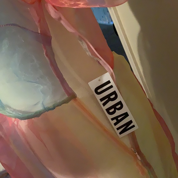 NWT Urban Outfitters Rainbow sheer dress - Picture 7 of 12